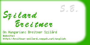 szilard breitner business card