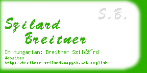 szilard breitner business card